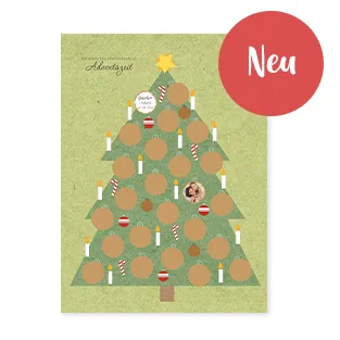 Der Adventskalender zum Rubbeln bringt Abwechslung und echte Gefühle in die Vorweihnachtszeit, hinter jedem Feld persönliche Botschaften, Erinnerungen oder Fotos.