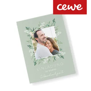 Klappkarte mit personalisiertem Fotomotiv und Text.