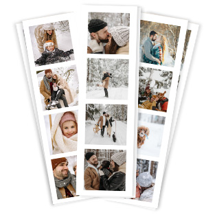 Fotostreifen sind perfekt als kleines Dankeschön oder als persönliches Geschenk. Die Streifen im Fotoautomaten-Stil können beispielsweise als Lesezeichen genutzt werden.